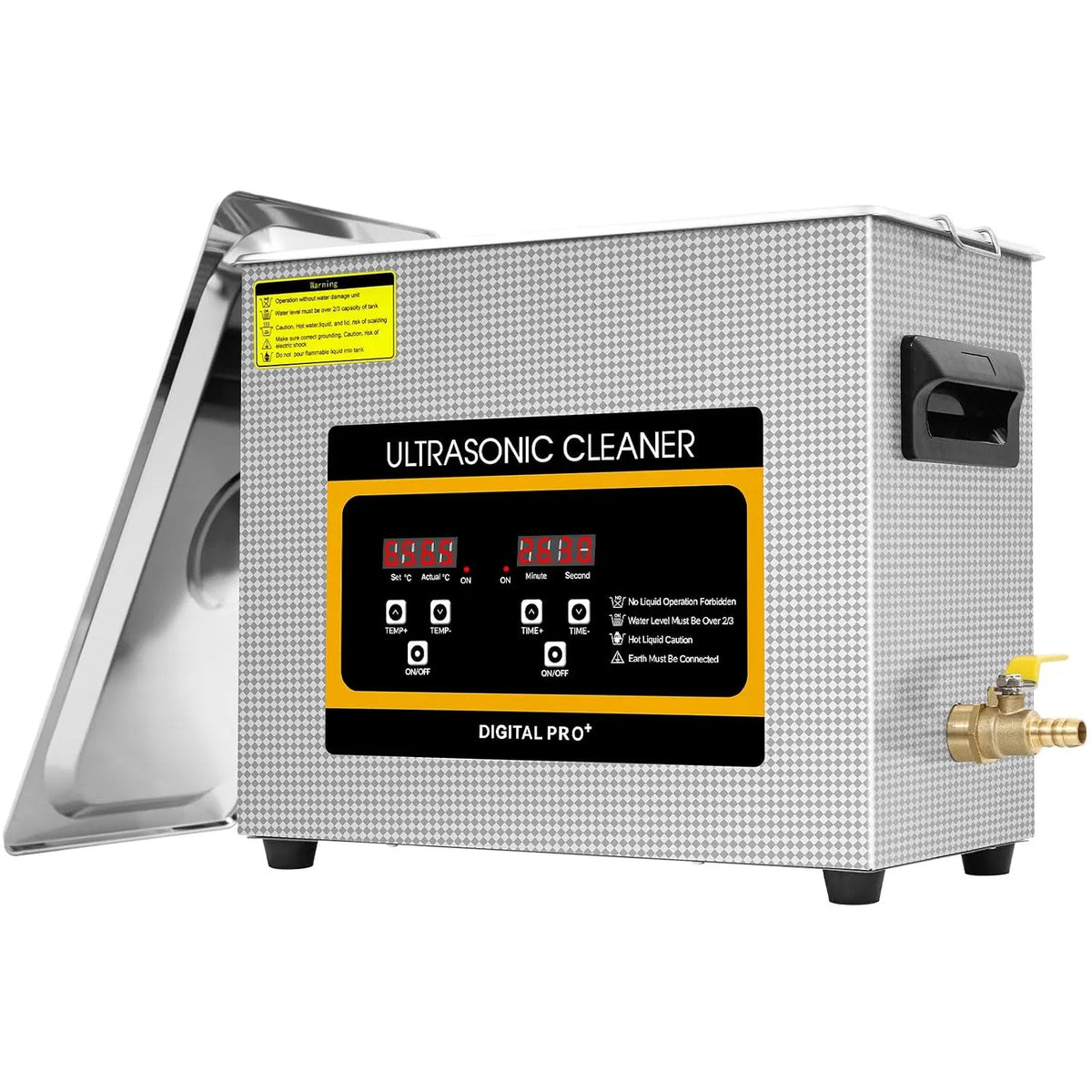 vasca per pulizia a ultrasuoni, Pulitore, 6.5 L, 180 W, timer, industriale, professionale, acciaio inox, per Uso Domestico Personale Commerciale
