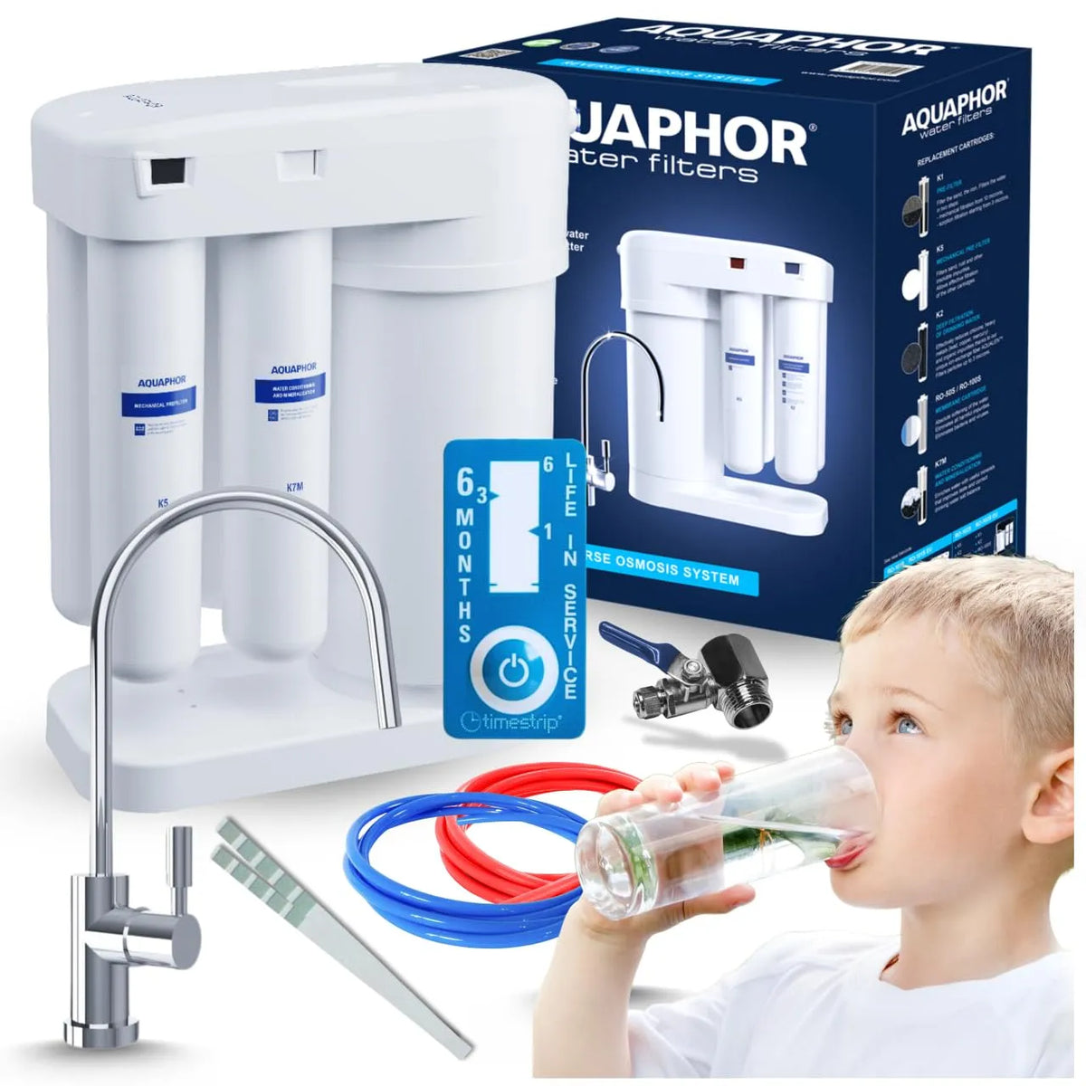 Lavello da cucina, 5 L, Aquaphor 101S, ampio serbatoio, bianco