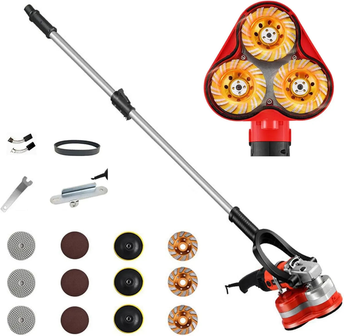 Cemento 2800W 3 Teste Smerigliatrice Calcestruzzo per uso professionale Pareti 6 velocità Calcestruzzo per Cemento Marmo Granito Angoli Morti