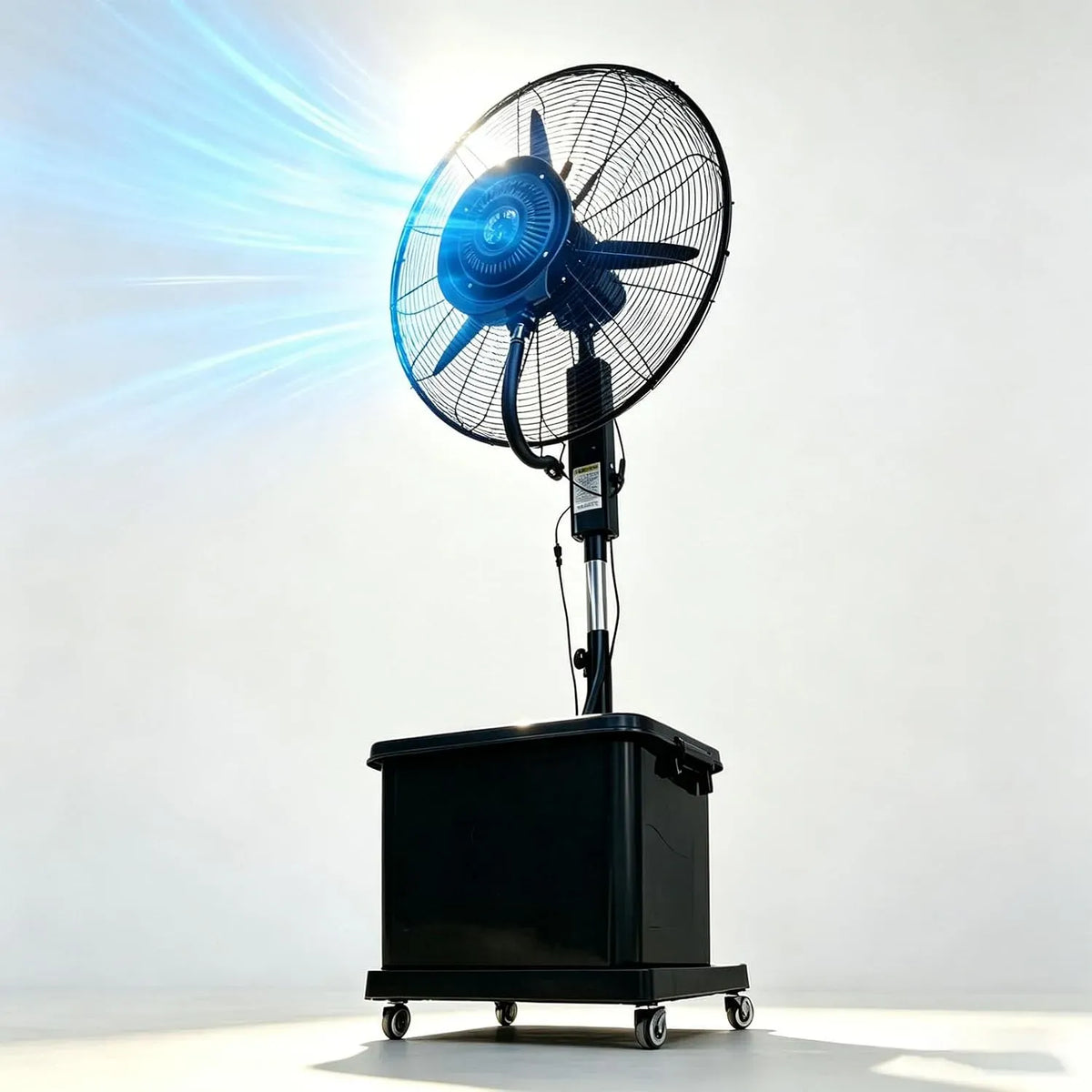 Ventilatore, 81cm, 42 L, 260 W, Ø 81 cm, ruote di trasporto, industriale, 3 velocità, ampio serbatoio, ristoranti