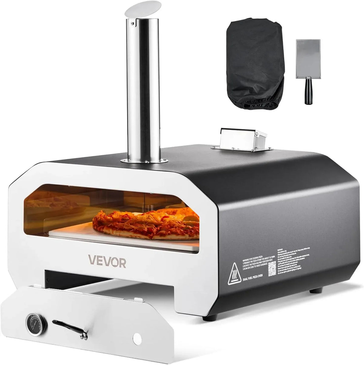 VEVOR Forno elettrico per pizza, portatile, esterno, Dpray di Ferro Portatile, 406 mm