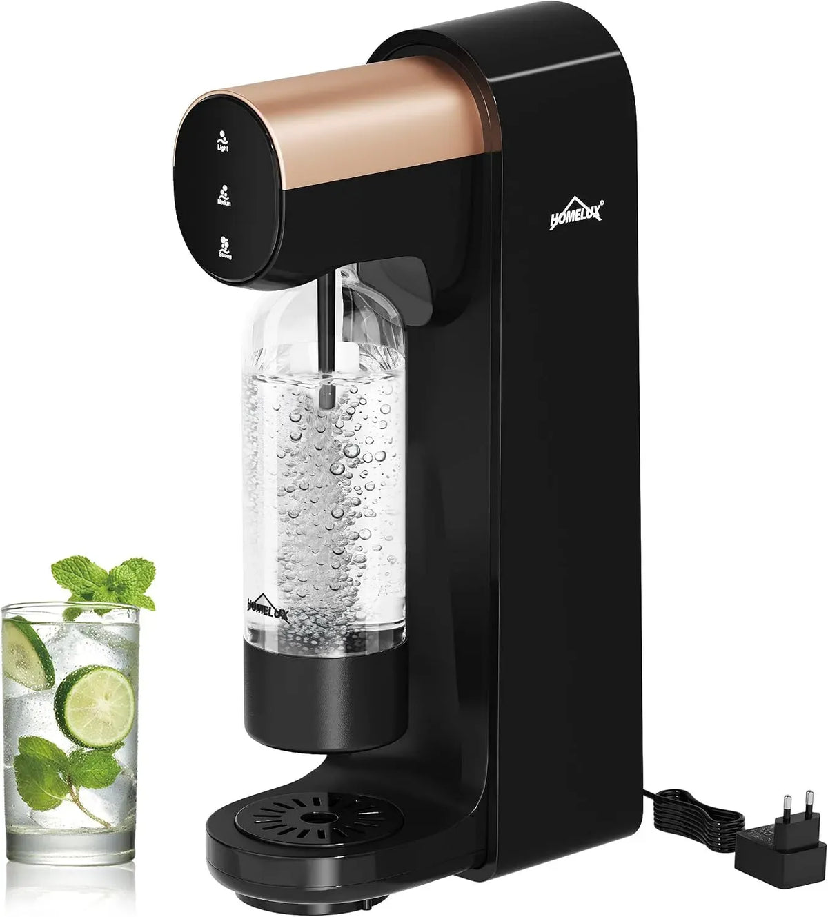 bottiglia, HOMELUX, 1 L, Gasatore elettrico con bottiglia in PET senza BPA da 1 l