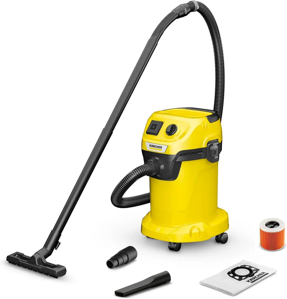 Kärcher WD 3 V-19/4/20 contenitore, filtro, presa, 19 L, 1000 W, 2 m, acciaio inox