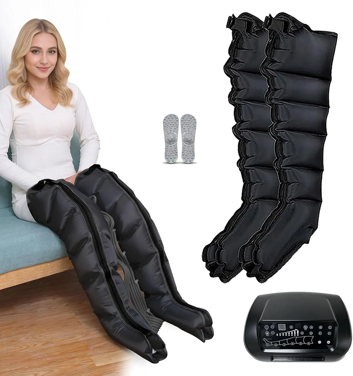 Pressoterapia, Massaggiatore, dispositivo pressoterapia per gambe, 6 programmi, professionale, per Casa