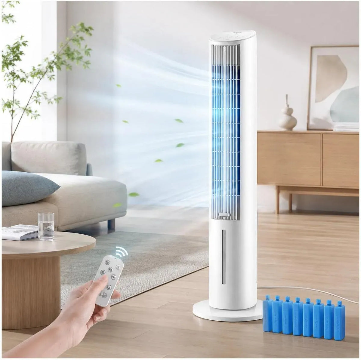 Condizionatore 15H, portatile, timer, 3 velocità, oscillazione, Raffrescatore Evaporativo con Timer, 3 velocità e Telecomando