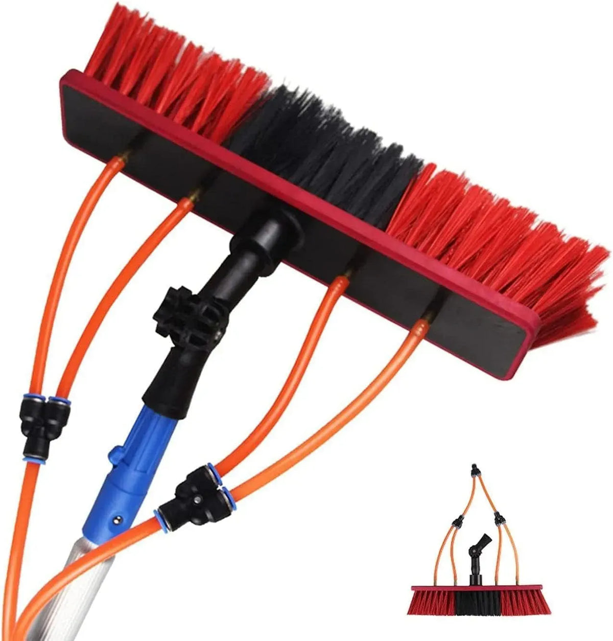 Pulitore, spazzola, 30 cm, 5 m, per finestre con spazzola da 30 cm e asta di estensione