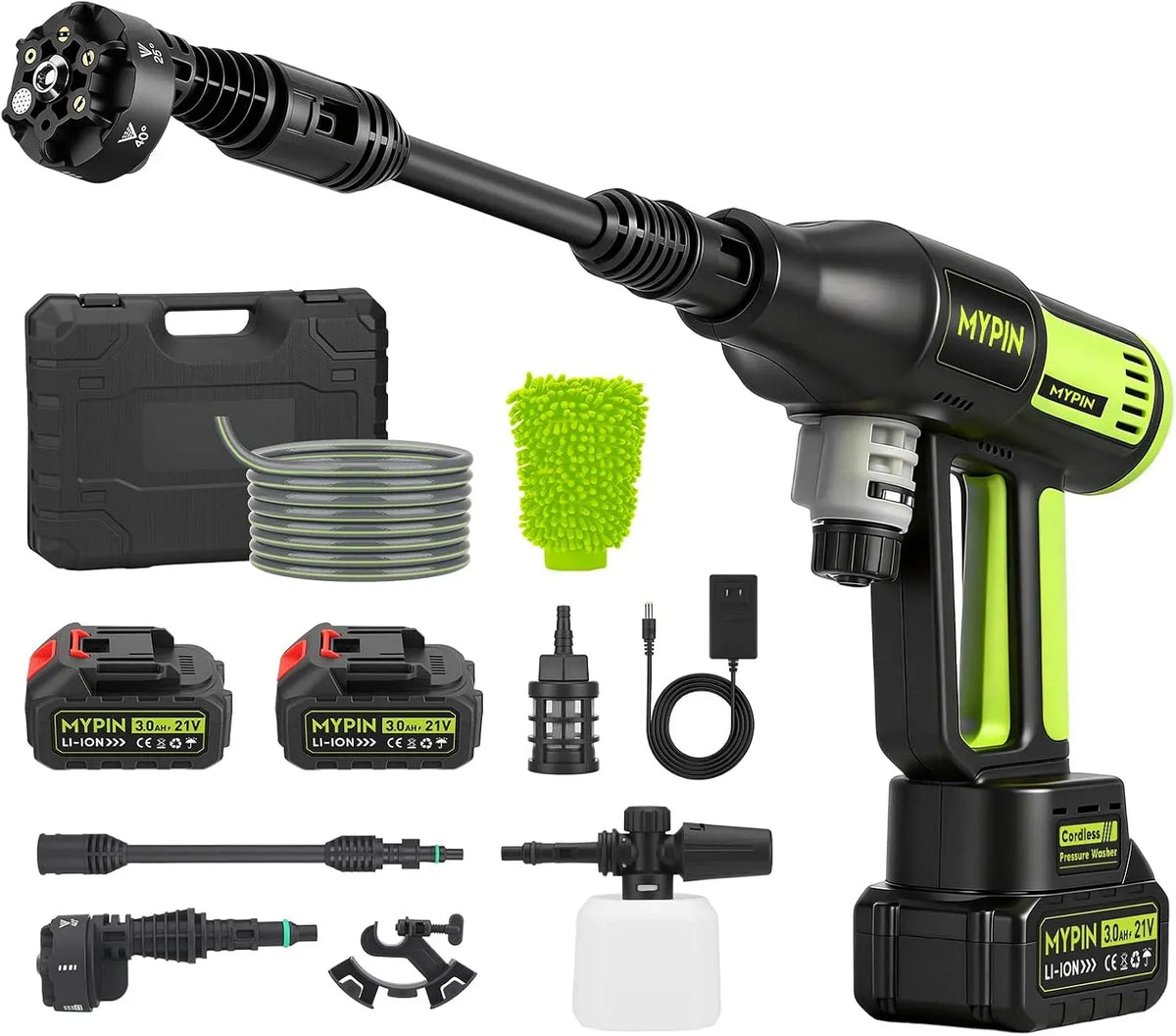 Idropulitrice, display LCD, 725 PSI, 2 Batteria Ricaricabili