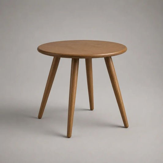 Tavolino rotondo in legno massello marrone naturale, Ø 50 × H 50 cm