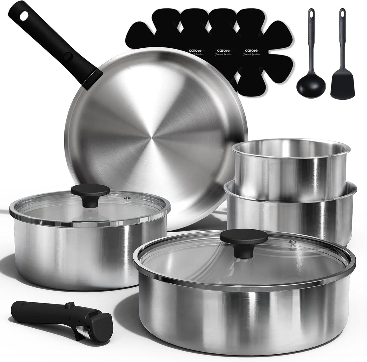 Forno elettrico, CAROTE, rimovibile, acciaio inox, set di pentole in acciaio inox