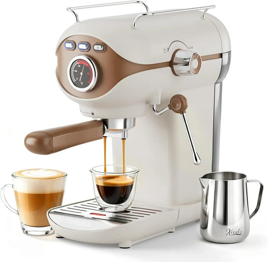 Montalatte, cappuccinatore, professionale, Macchina da caffè da 20 bar, macchina da caffè compatta con caffè e cappuccino per casa, XIXUBX
