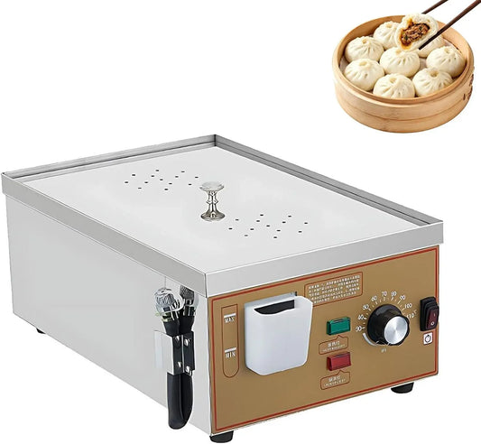 2holes Vaporiera Elettrica Professionale, Alimentazione dell'Acqua Indipendente e Spegnimento Au, Scaldapanini al Vapore con Temperatura Regolabile da