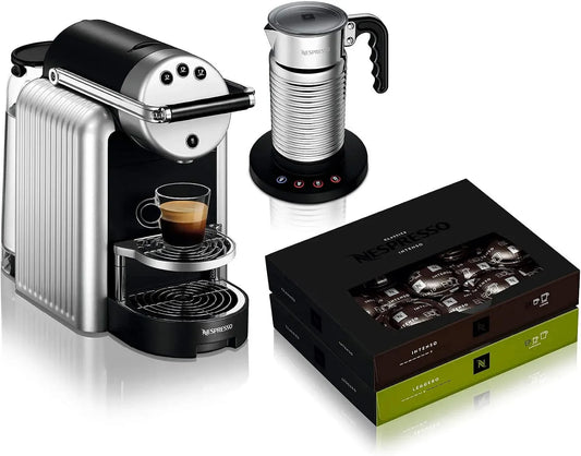 Nespresso Aeroccino4 Montalatte, cappuccinatore, argento, 100 capsule di caffè