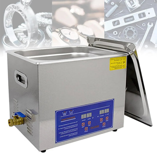 vasca per pulizia a ultrasuoni, Pulitore, timer, professionale, acciaio inox, funzione riscaldante, per dischi in vinile