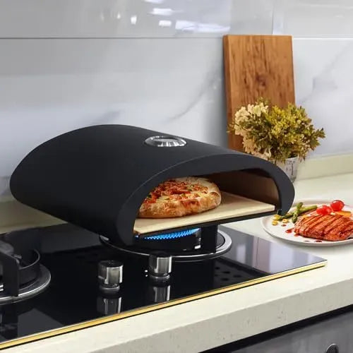 Forno elettrico per pizza, portatile, cottura ad alta temperatura a 520°, pietra, pala per pizza