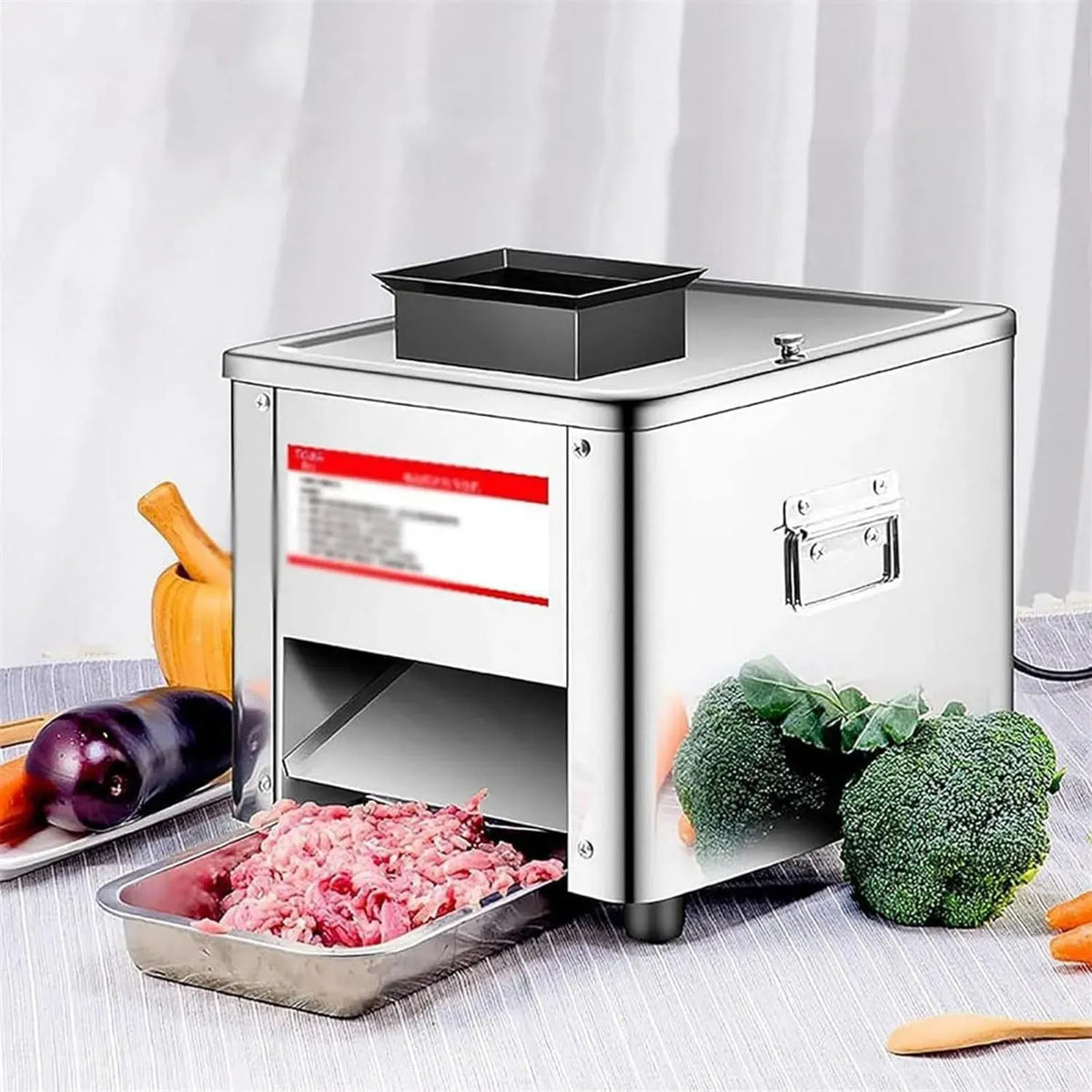 Macchina per affettare, Affettatrice, affettatrice per alimenti, 850 W, industriale, acciaio inox, per Carne