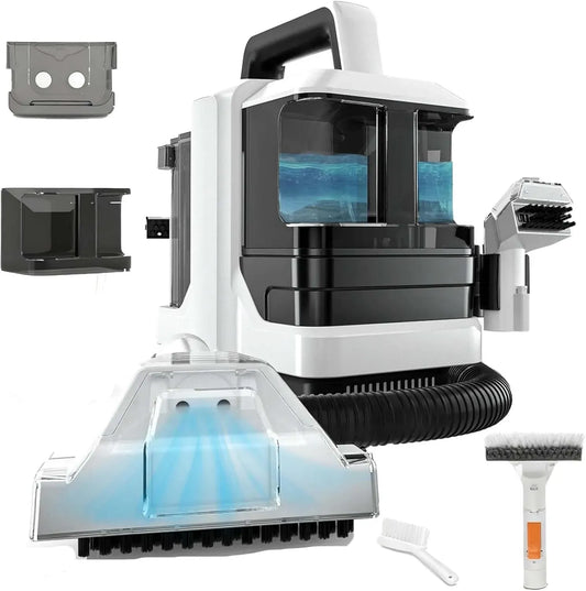 per Tappeti, Aspiraliquidi e Secchi da 750 W con Serbatoio Acqua da 1080 Ml, Lavamoquette Portatile, Detergente per Moquette e Tappezzeria con 2