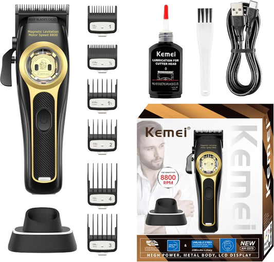 KEMEI 2373 motore, professionale, senza fili, Tagliacapelli professionale da uomo
