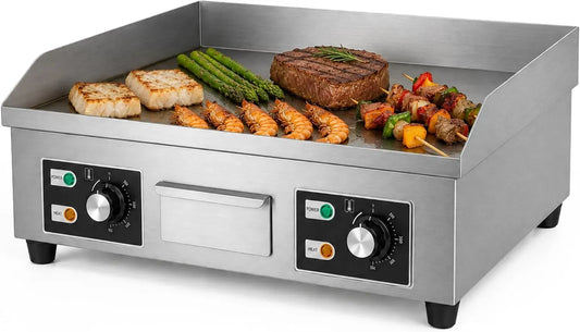 Verdure.3500W Piastra, 66x44cm, 3500 W, professionale, acciaio inox, funzione riscaldante, per Carne