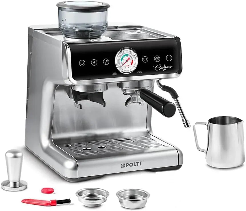 Macchina da caffè, Polti G50S, professionale, argento, 30 Livelli di Macinatura, Steamymilk Professionale per Montare il Latte