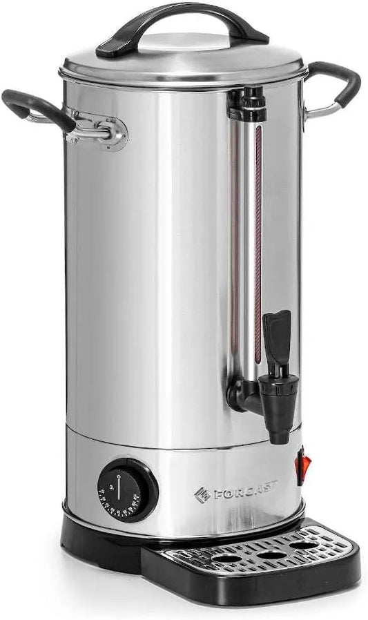 Bollitore elettrico, 10 L, 1600 W, professionale, ristorazione, acciaio inox, Erogatore di Acqua Calda 10 Litri con Vassoio Antigoccia