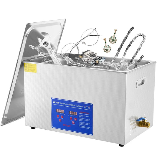 VEVOR Lavatrice, 30 L, timer, professionale, acciaio inox, Macchina Pulitrice ad Ultrasuoni 30L