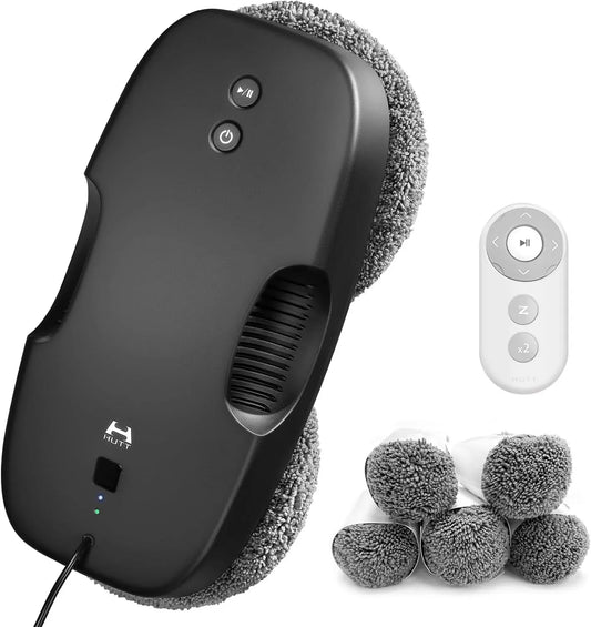 DDC5 12pcs Lavavetri, Robot, pulitore elettrico per vetri, nero, per Grandi Finestre Interne/Esterne, HUTT
