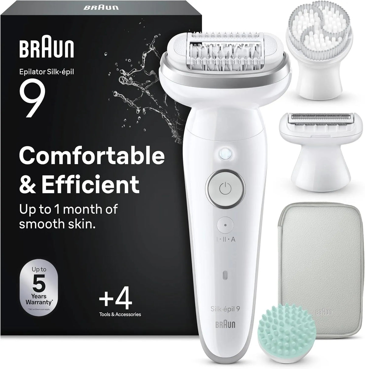 Braun Accessorio per elettrodomestico, argento, Silk-Épil 9 Epilatore Elettrico Donna, 9-080 Argento