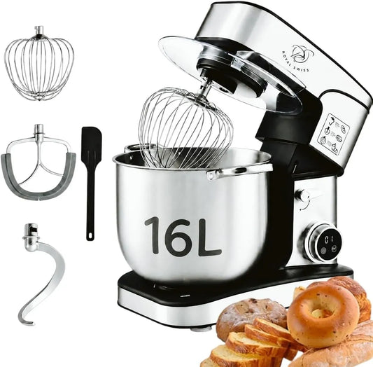 Robot da cucina, 16 L, 2800 W, touch, timer, pizza, professionale, acciaio inox, Ciotola Inox