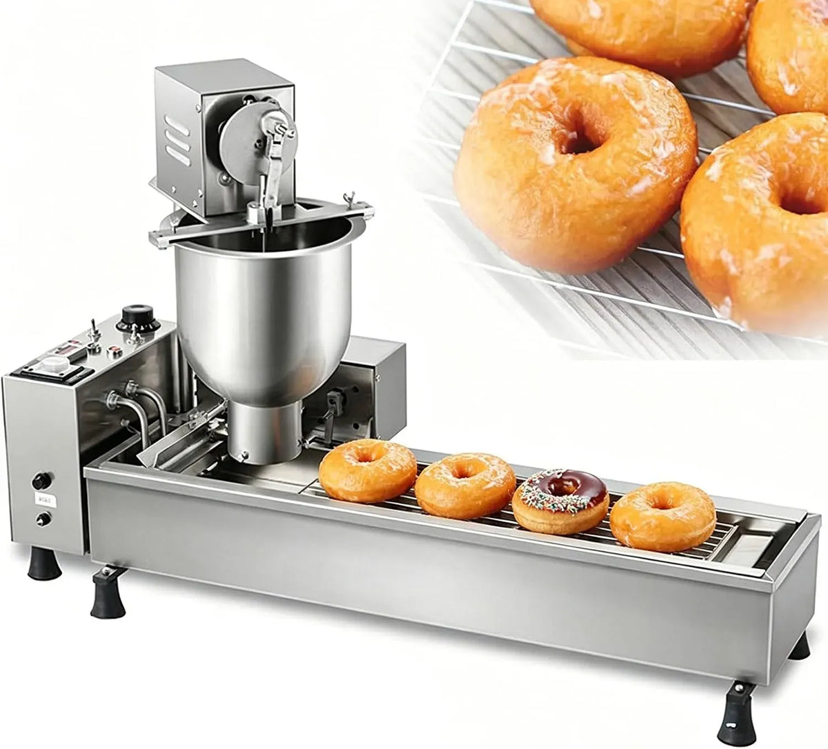 Macchina per ciambelle, 2800 W, donut maker, professionale, negozi, acciaio inox, 25/35/45 mm
