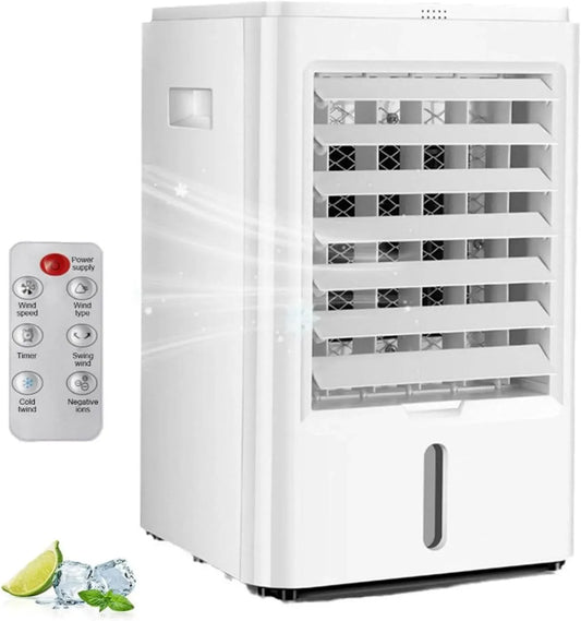 Condizionatore, 12 V, Condizionatore 4-in-1, portatile, 3 velocità, raffrescatore evaporativo portatile, 4 accumulatori di ghiaccio