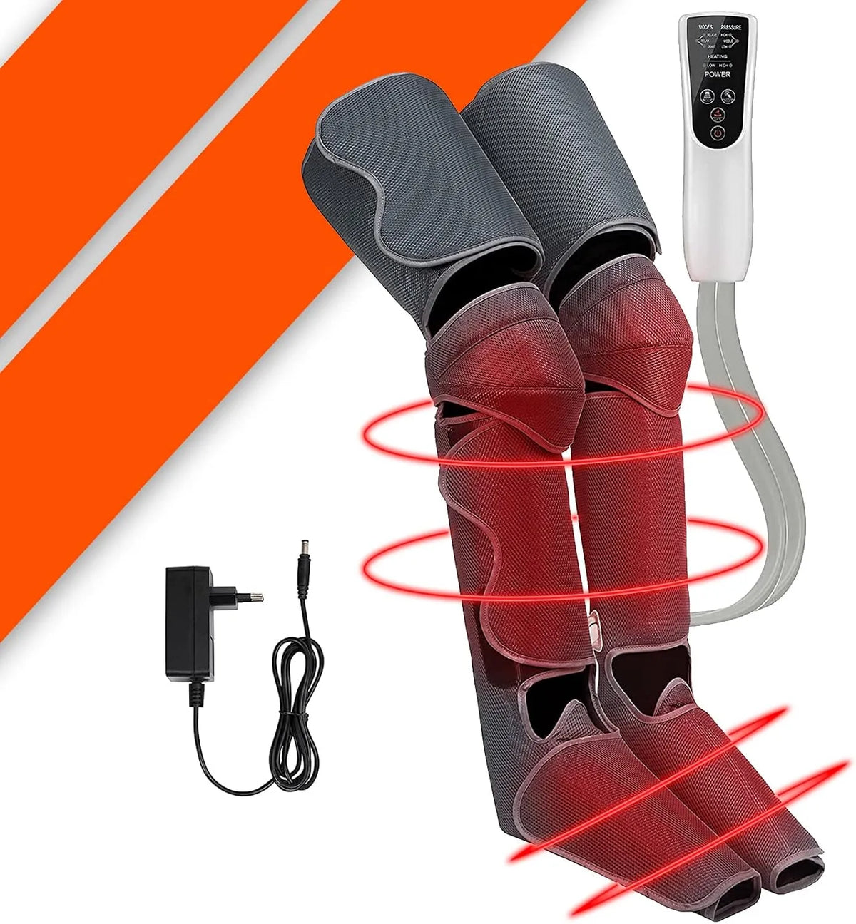 Pressoterapia, Massaggiatore, dispositivo pressoterapia per gambe, 2 fuochi, funzione riscaldante, per Casa