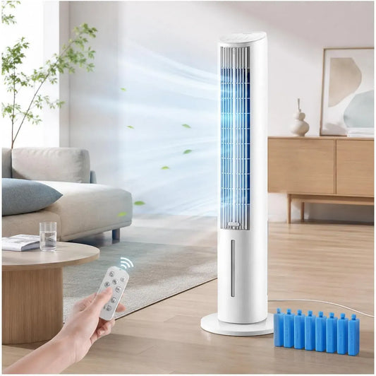 Condizionatore 15H, portatile, timer, 3 velocità, oscillazione, Raffrescatore Evaporativo con Timer, 3 velocità e Telecomando
