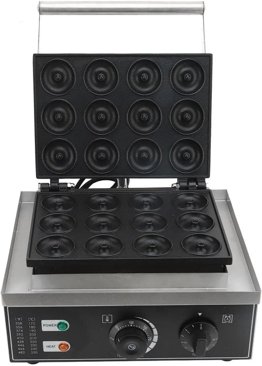Macchina per ciambelle, 12 cavità, donut maker, TARSHYRY, timer, professionale, ristoranti, rivestimento antiaderente, acciaio inox