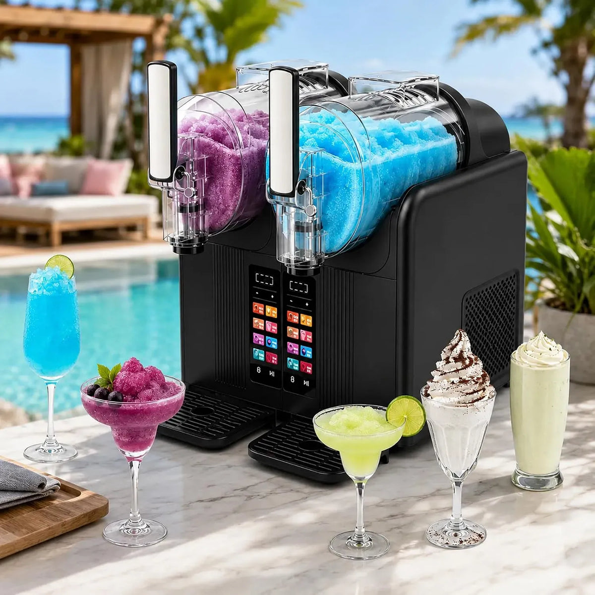 macchina per gelato e sorbetto, macchina per granite, professionale, display digitale, per Casa