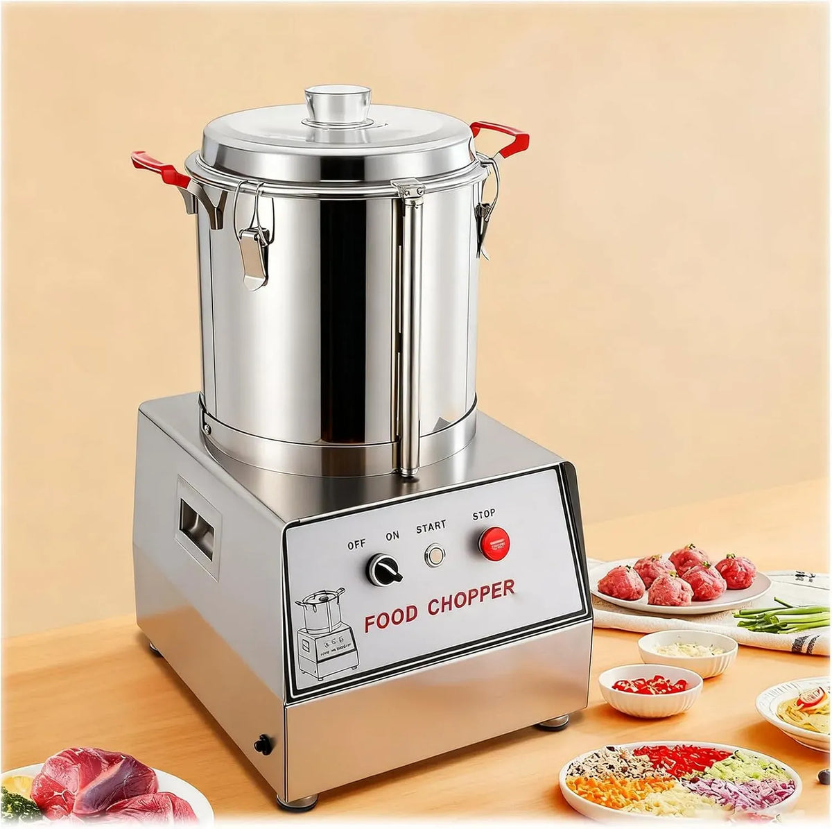 Robot da cucina W/750 W/1100, 10 L, 550 W, 1100 W, professionale, acciaio inox
