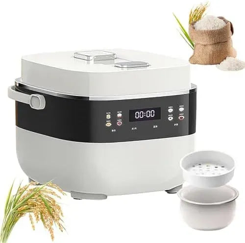 Pentola e padella, 3 L, timer, display digitale, timer 24 ore, Cuociriso a basso contenuto di zucchero da 3 litri, vaporiera per 2-5 persone