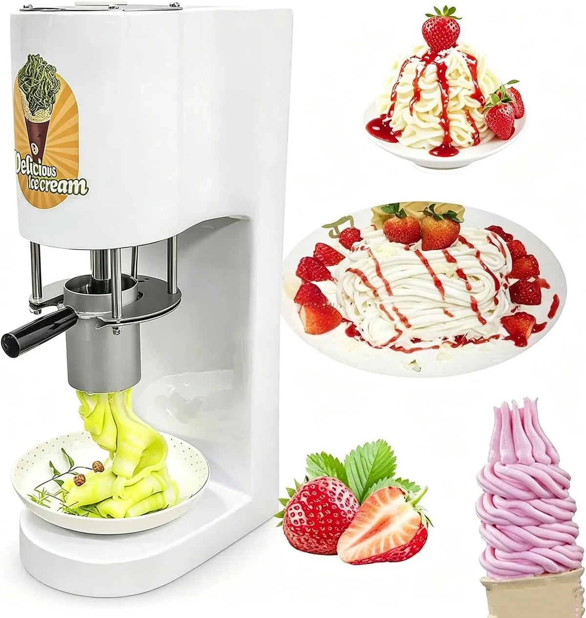 Macchina per Gelato, 80 W, bianco, per Gelato Morbido