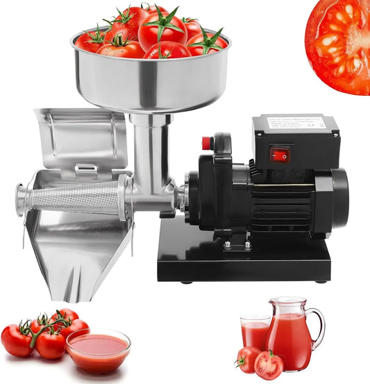 Macchina per Marmellata, Macchina per Salsa, estrattore di succo e spremiagrumi, acciaio inox, nero, per Pomodori