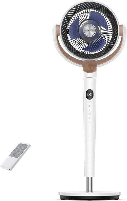 Ventilatore, 107 cm, 1615 m³/h, 20 dB, DREO, oscillazione, portata del vento fino a 26 m, altezza regolabile 94–107 cm, flusso d'aria 1615 m³/h