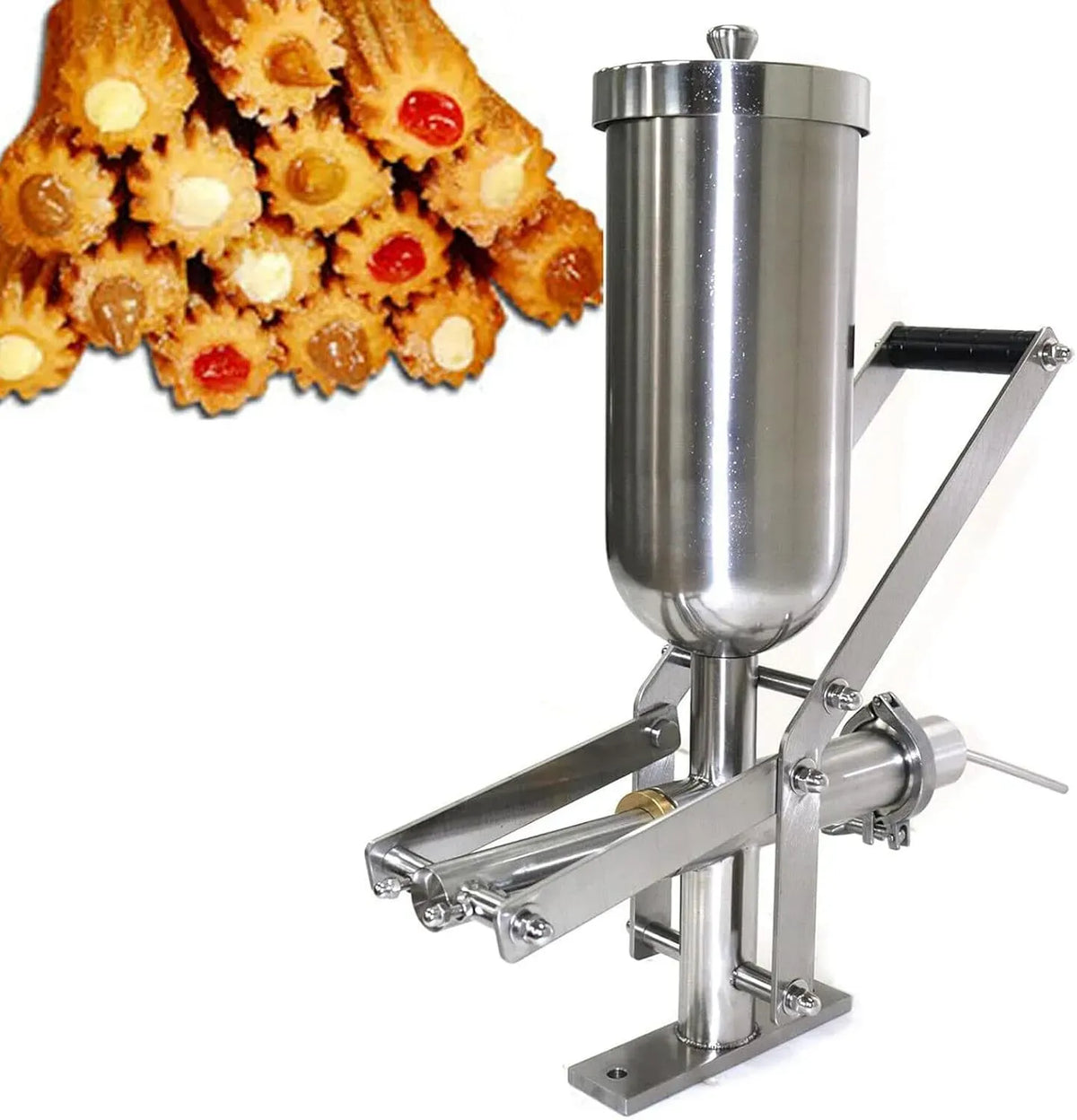Macchina, 5 L, 1 g, ampio serbatoio, professionale, acciaio inox, per Riempire Bomboloni