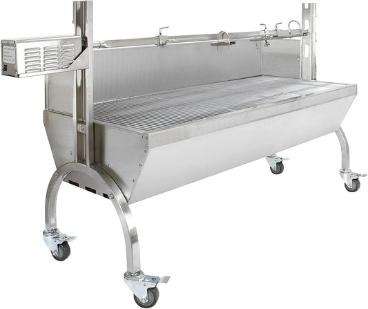Barbecue, 90 kg, per Carne Barbecue con Spiedo Motorizzato Altezza Regola