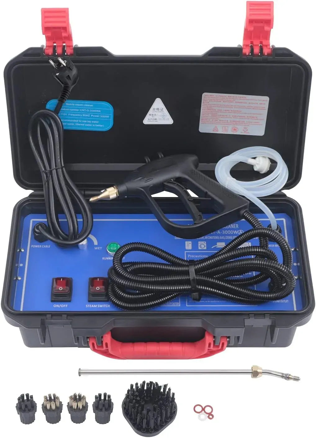Pulitore a vapore, 3000 W, 100 a 130 °C, 220 V, multiuso, portatile, 5 bar