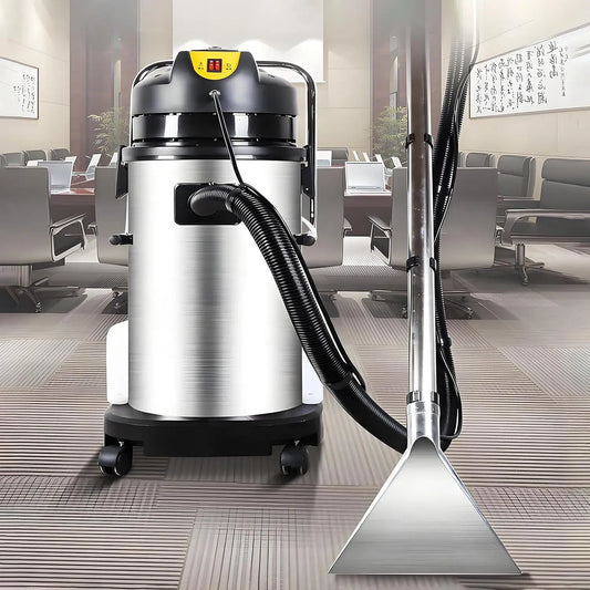 Aspirapolvere, 30 L, acciaio inox, Aspirazione a 230 Mbar, per Pulizia di Tappezzeria e Tappeti in Casa, Hotel e Ufficio 30L, Acciaio Inossidabile
