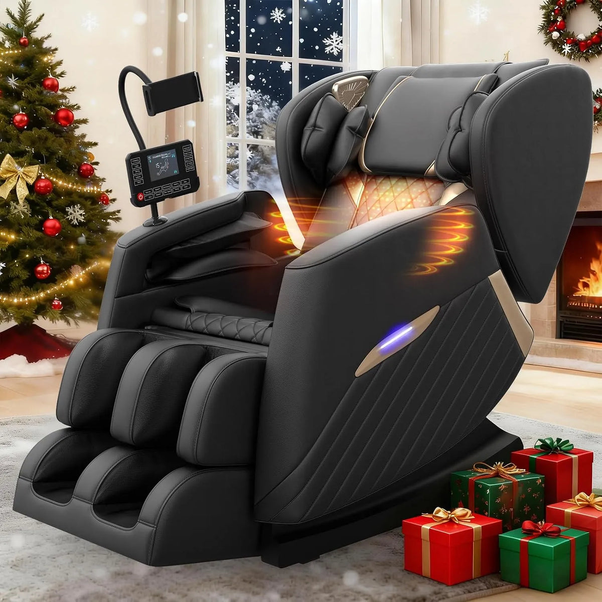 Poltrona relax con massaggio, touch, Bluetooth, 16 punti massaggio e 8 airbag, riscaldamento lombare, telecomando touchscreen