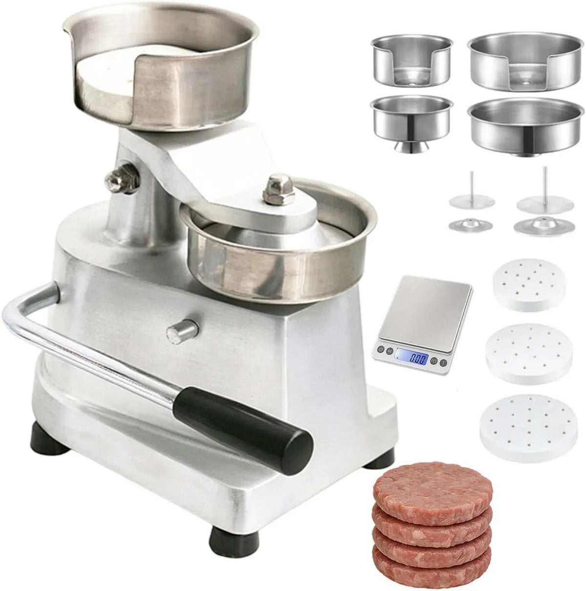 100/130/150mm Macchina per Hamburger, Barbecue, Pressa, 150 mm, professionale, food truck, acciaio inox, per Hamburger Commerciale