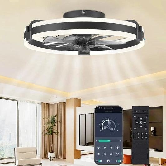 Ventilatore, decorazione del soggiorno, ristoranti, nero, 3 Temperature Colore, Silenzioso 6 Velocità